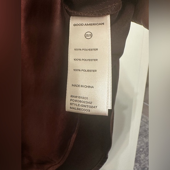 Good American Satin deep plum button up Shirt - Picture 4 of 4